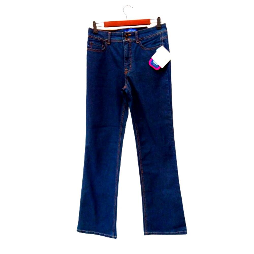 Bandolinoblu Womens Stretch Jeans Size 8 Blue Denim Tummy Slimming Dark Wash New